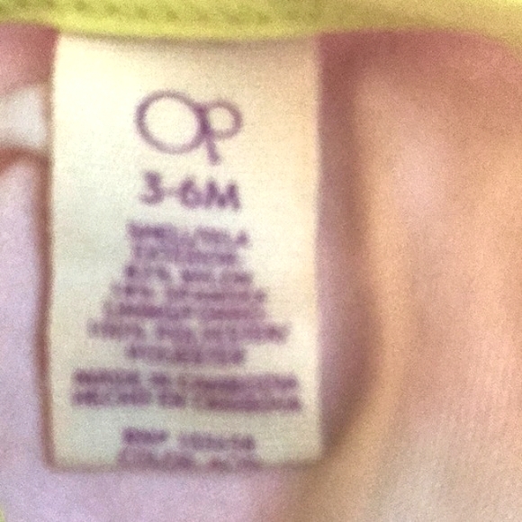 OP Ocean Pacific Neon Pink With Neon Yellow Hearts Adorable 3-6 Months - Picture 6 of 6